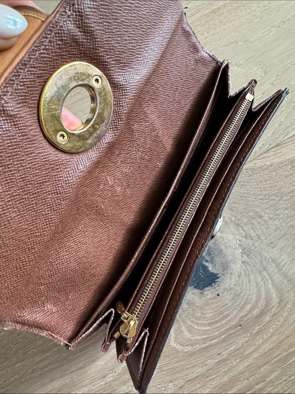 Louis Vuitton Monogram Continental Wallet with Gold-Tone Turn Lock